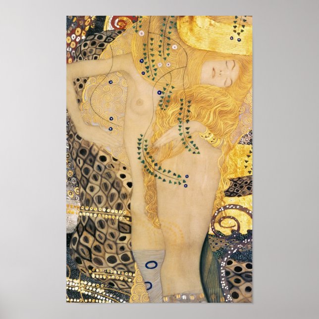 Poster Gustav Klimt - Serpentes Aquáticas I (Frente)
