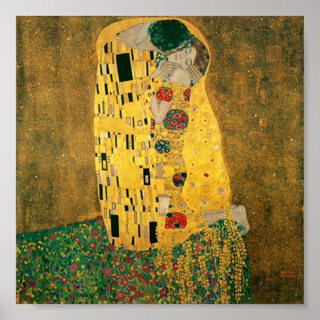 Pôster Gustav Klimt - The Kiss (El Beso, Le Baiser) (Frente)