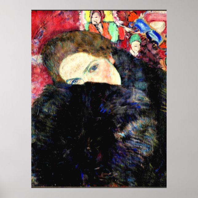 Poster Gustav Klimt trabalho de arte, Lady com Muff (Frente)