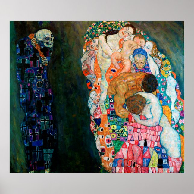 Poster Gustav Klimt "Vida e Morte" (Frente)