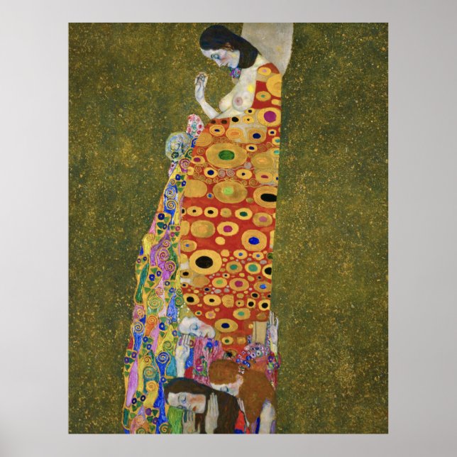 Poster Gustav Klimt's Hope II (1907-1908) famous painting (Frente)