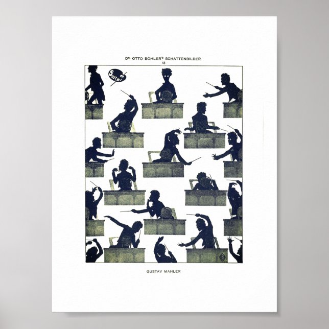 Poster Gustav Mahler Silhouette by Otto Böhler (Frente)