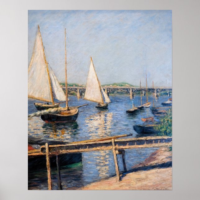 Poster Gustave Caillebotte - Barcos à Vela em Argenteuil (Frente)
