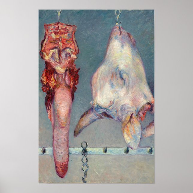 Poster Gustave Caillebotte - Cabeça de Bezerro e Língua d (Frente)