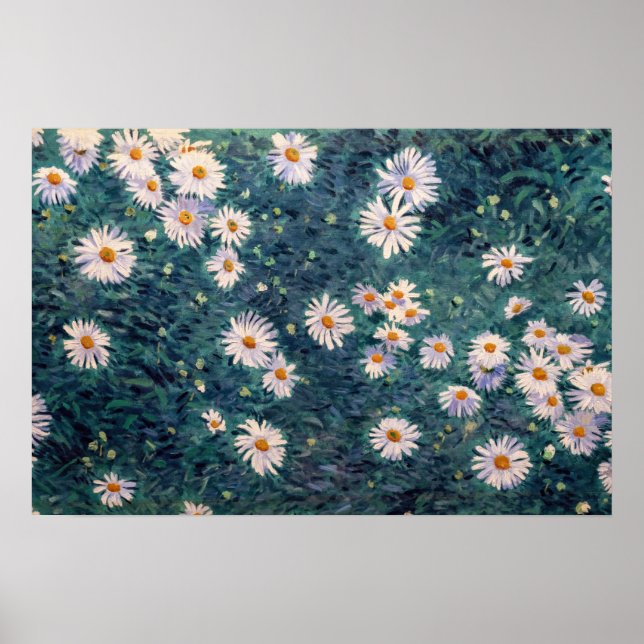 Poster Gustave Caillebotte - Cama de Margaridas, Detalhe (Frente)