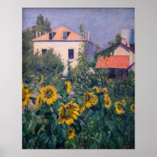 Poster Gustave Caillebotte - Girassóis, Jardim