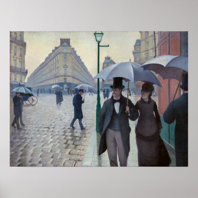 Poster Gustave Caillebotte - Paris Street; Rainy Day (Frente)