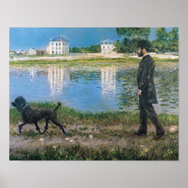 Pôster Gustave Caillebotte - Richard Gallo e seu cão (Frente)