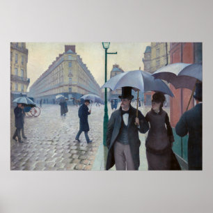 Poster Gustave Caillebotte - Rua Paris; Dia de Chuva