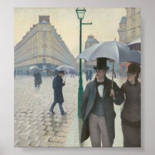 Pôster Gustave Caillebotte - Rua Paris;Dia de Chuva