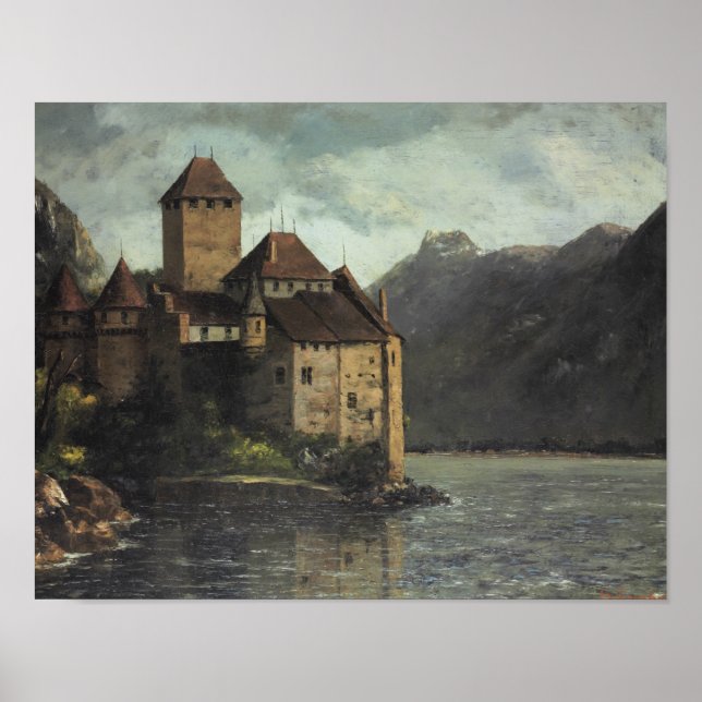 Poster Gustave Courbet - Castelo de Chillon (Frente)