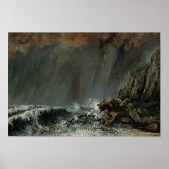 Pôster Gustave Courbet - Marine: The Waterspout (Frente)