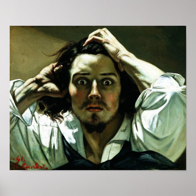 Pôster Gustave Courbet - O Homem Desesperado (Frente)