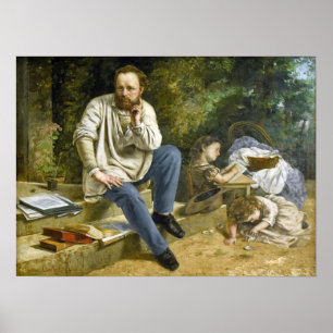Poster Gustave Courbet - Pierre Proudhon & Children