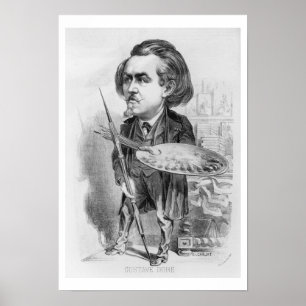 Poster Gustave Dore (1832-83), caricatura 'de Le Boulev