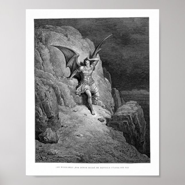 Poster Gustave Dore A Queda Do Paraíso Da Satã Foi Perdid (Frente)
