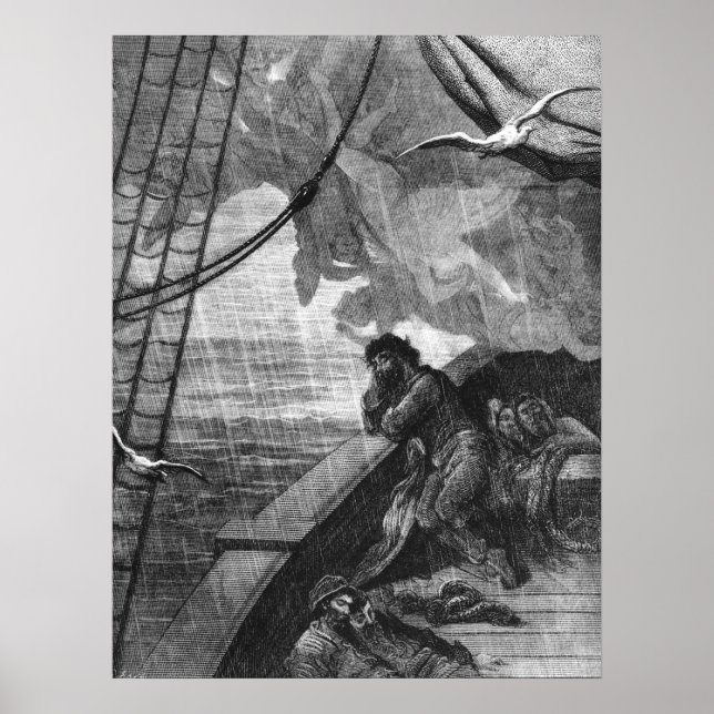 Poster Gustave Dore Engrave Rima do Antigo Mariner (Frente)