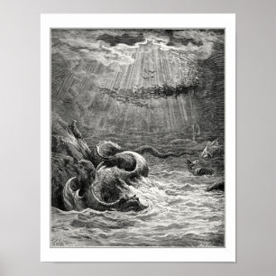 Poster Gustave Dore: réptil com o spawn abundante