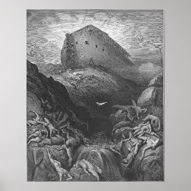 Pôster Gustave Doré - Uma Pomba É Enviada da Arca (Frente)