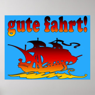 Poster Gute Fahrt Good Trip em Viagem de Férias Alemãs