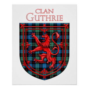 Pôster Guthrie Tartan Scottish Xadrez Lion Rampant