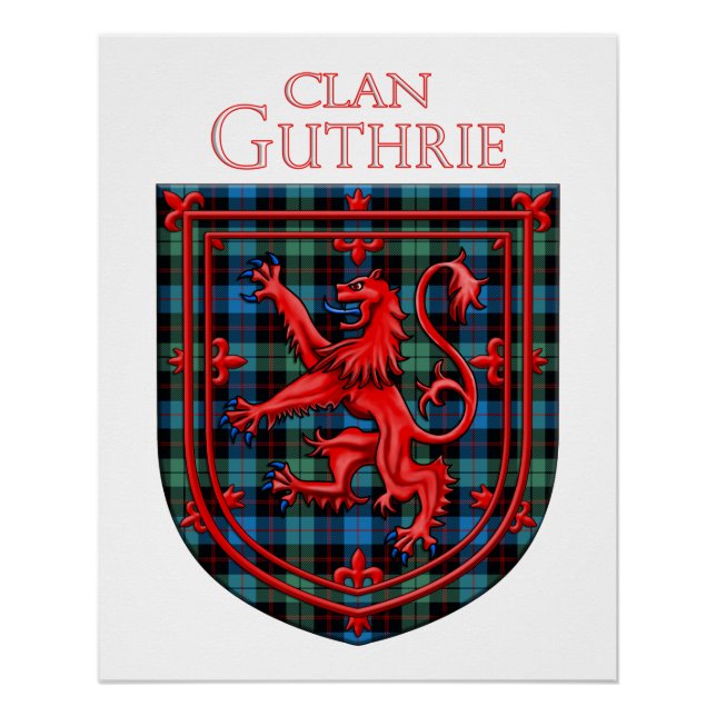 Pôster Guthrie Tartan Scottish Xadrez Lion Rampant (Frente)