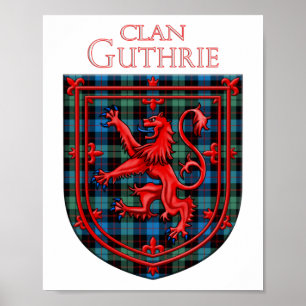 Poster Guthrie Tartan Scottish Xadrez Lion Rampant