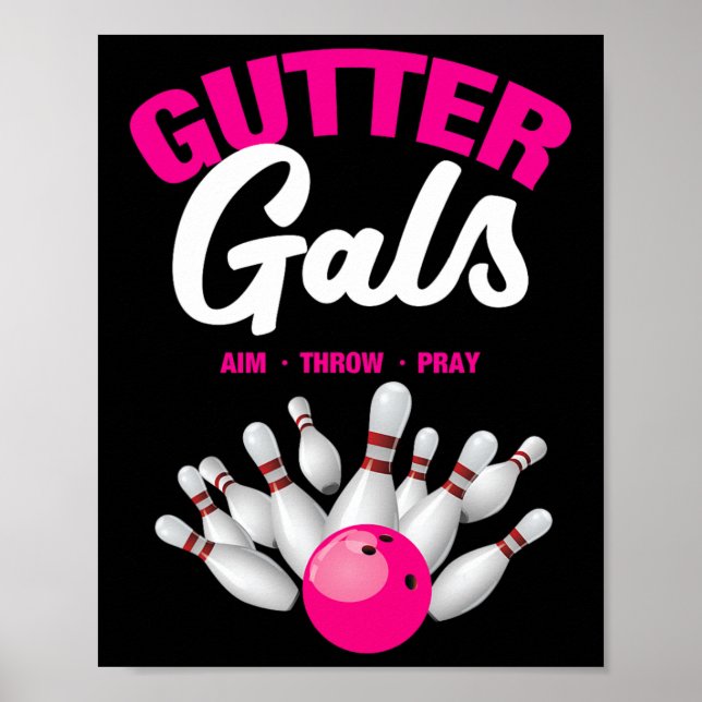 Poster Gutter Gals Nome de Equipe de Boliche Engraçado pa (Frente)