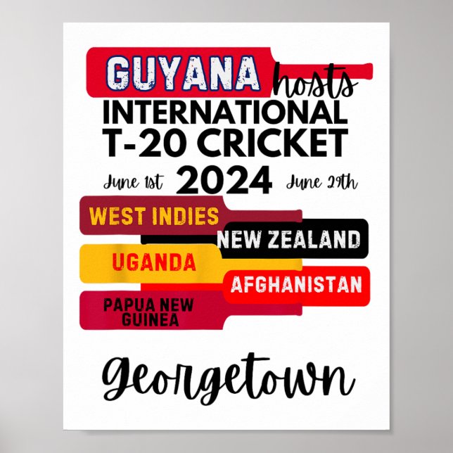 Poster Guyana T-20 International Cricket  (Frente)