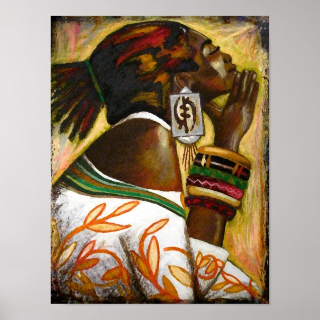 Poster Gye Nyame Adinkra - OmninnerG por Mansa Pryor (Frente)