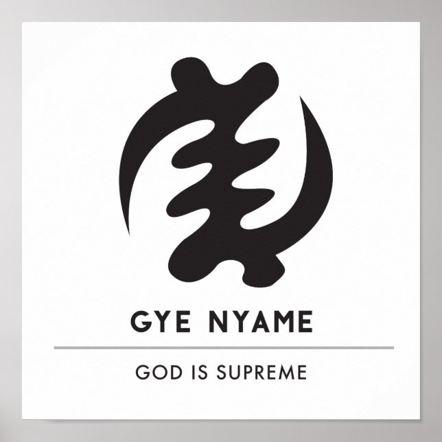 Pôster Gye Nyame | Deus é Símbolo Supremo (Frente)