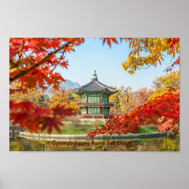Poster Gyeongbokgung Korea Fall Folaves (Frente)