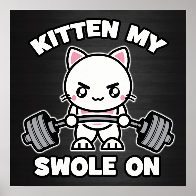 Poster Gym Cat - Motivação do Workout (Frente)