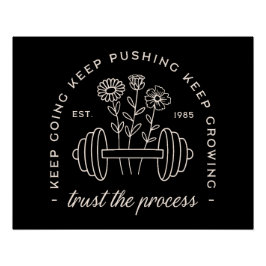 Pôster Gym confia no processo continuando retro negro