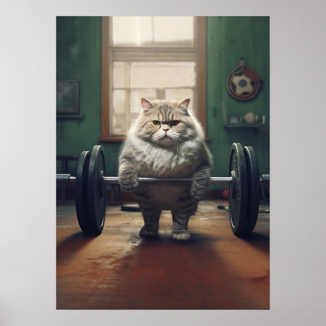 Poster Gym de Workout de Cat (Frente)