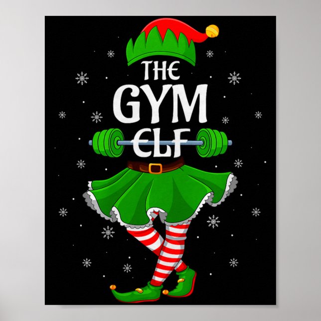 Poster Gym Elf Christmas Family Workout Girls Women Elf S (Frente)