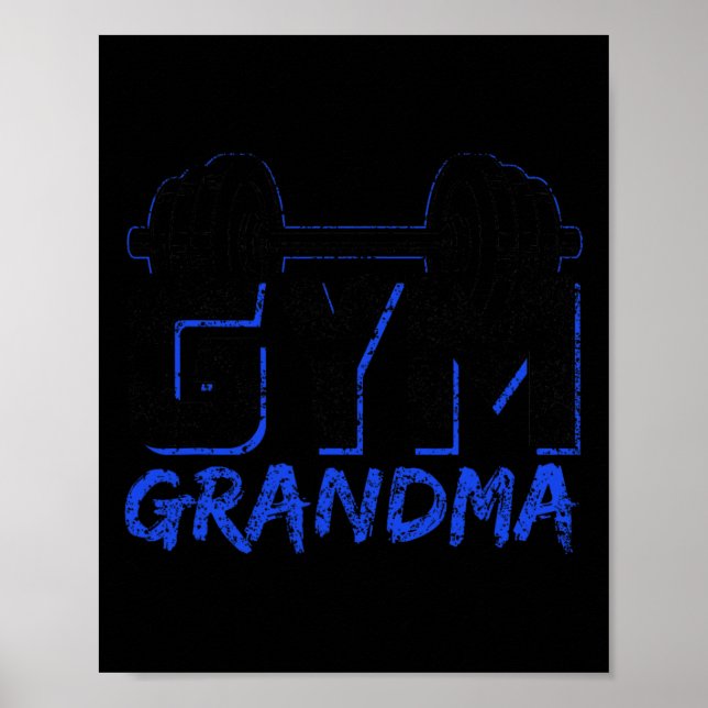 Poster Gym Grandma Weightlifting Training Fitness Workout (Frente)