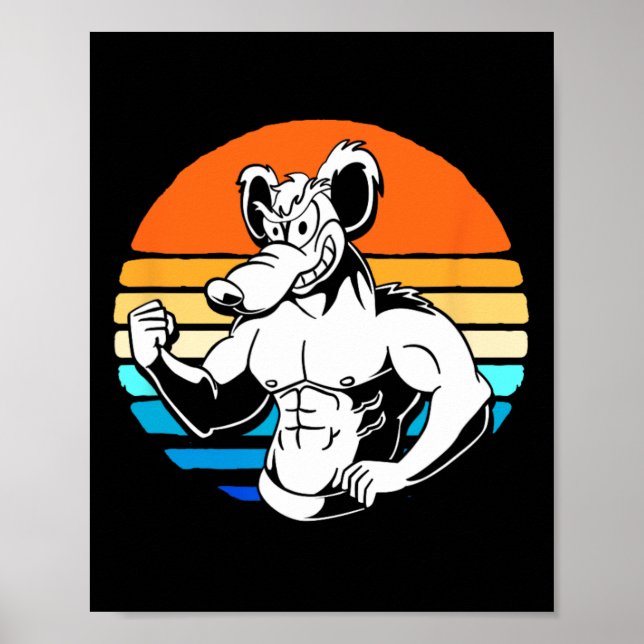 Poster Gym Lover Retro Gym Rat (Frente)