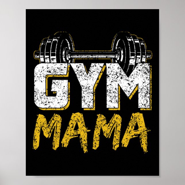 Poster Gym Mama Treinando Workout Malhação Pesando Mo (Frente)