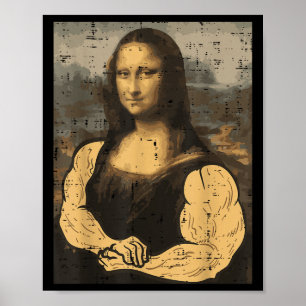 Poster Gym Mona Lisa Muscle Workout Malhação Bodybuild