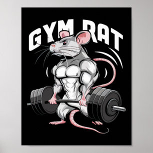 Poster Gym Rat Funny Bodybuilding Workout Malhação Gym We