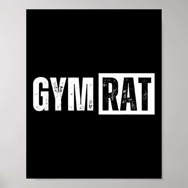 Poster Gym Rat Funny Bodybuilding Workshop (Frente)