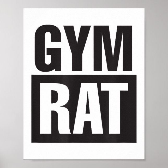 Poster Gym Rat - Workout - Hustle - Fitness - Motivation  (Frente)