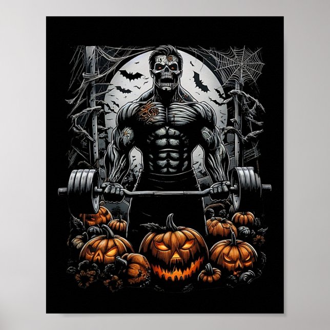 Poster Gym Skeleton - Malhação divertida-halloween Workou (Frente)