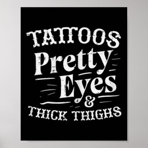 Poster Gym Tattoos Bonito Olhos Espessos Coxas Afinação