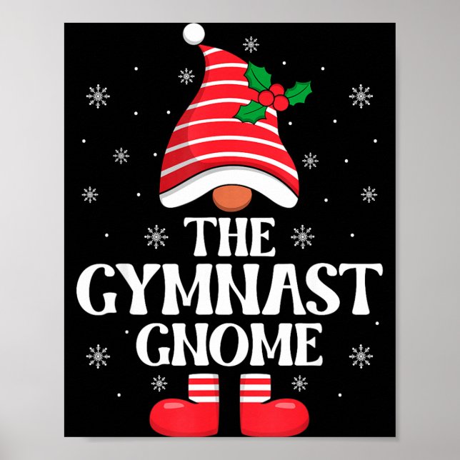 Poster Gymnast Gnome Christmas Family Matching Group Funn (Frente)