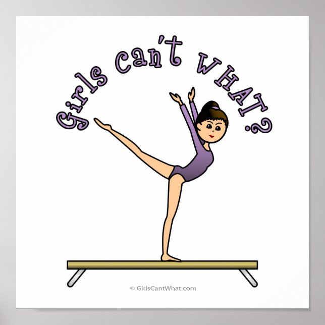 Pôster Gymnast leve com beam balanceador (Frente)