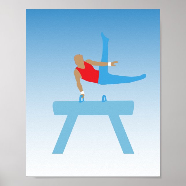 Poster Gymnast masculino no Pommel Horse (Frente)