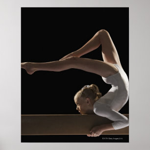 Poster Gymnast no feixe de equilíbrio