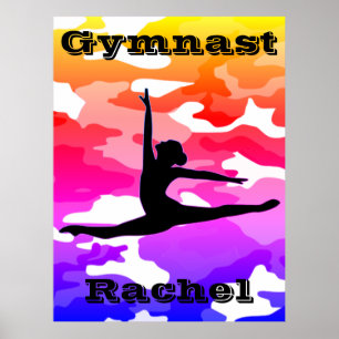 Poster Gymnast Rainbow Camouflage